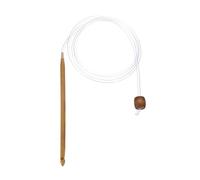 HARFINGTON Bamboo Tunisian Circular Crochet Hook 6.5mm (US K/10.25) Afghan Wood Knitting Hook Needles with Cable and Bead for Weave Crocheting Craft Yarn, Brown