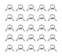 HARFINGTON Double Wire Fuel Line Hose Clips 6mm ID 6-7.3mm OD, 25Pcs Stainless Steel Tubing Spring Clips Clamps Assortment for Air Hose Tube Water Pipe Motorcycle Scooter ATV, Silver