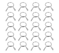 HARFINGTON Fuel Line Hose Clips 20Pcs 10.5mm ID 11.9mm OD 304 Stainless Steel Tubing Spring Clips Clamps Assortment for Air Hose Tube Water Pipe Motorcycle Scooter ATV, Silver