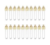 HARFINGTON Glass Vial Pendant Necklace, Perfume Bottle Necklaces Urn Container Memorial Jewelry with Screw Cap for Liquid Sand Ashes DIY Charm Souvenirs, 1, Metal, Pearl