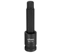 HARFINGTON H12 Hex Bit Socket 100mm/3.94" Length 1/2" Square Drive Metric Extension Impact Bit Power Nut Driver Set S2 Steel Socket Ratchet Wrench Bits, Black