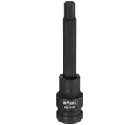 HARFINGTON H8 Hex Bit Socket 100mm/3.94" Length 1/2" Square Drive Metric Extension Impact Bit Power Nut Driver Set S2 Steel Socket Ratchet Wrench Bits, Black