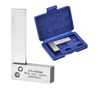 HARFINGTON Machinist Square 2.48" x 1.57" x 0.37" Carbon Steel Engineer Square Precision Woodworking 90 Degree Right Angle Ruler with Wide Seat for Precision Layout and Measurement, Silver