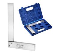 HARFINGTON Machinist Square 9.84" x 6.3" x 0.77" Carbon Steel Engineer Square Precision Woodworking 90 Degree Right Angle Ruler with Wide Seat for Precision Layout and Measurement, Silver