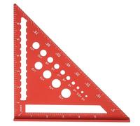 HARFINGTON Metal Square Ruler 7" Aluminum Alloy Carpenter Square Imperial Woodworking Rafter Square Precision Scribing Tools with Rafter Conversion Table for Measuring and Marking, Red