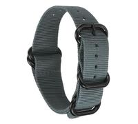 HARFINGTON Nylon Watch Band 18mm Single Pass Watch Straps Replacement Bands for Men Women with Flat Round Buckle, Gray (25mm)