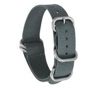 HARFINGTON Nylon Watch Band 18mm Single Pass Watch Straps Replacement Bands for Men Women with Silver Buckle, Gray (25mm)