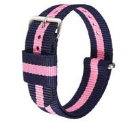 HARFINGTON Nylon Watch Bands 20mm Soft Weave Watch Strap Quick Release Stripe Wristband with Silver Stainless Steel Pin Buckle for Men and Women, Blue/Green