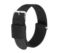 HARFINGTON Nylon Watch Bands 22mm Soft Weave Watch Strap Quick Release Single Stripe Wristband with Silver Stainless Steel Pin Buckle for Men and Women, Black