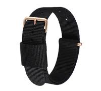 HARFINGTON Nylon Watch Bands 22mm Soft Weave Watch Strap Quick Release Single Stripe Wristband with Gold Stainless Steel Pin Buckle for Men and Women, Black