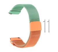 HARFINGTON Quick Release Stainless Steel Watch Strap with Magnetic Buckle for Men and Women, Orange/Green, 16mm, Bracelet