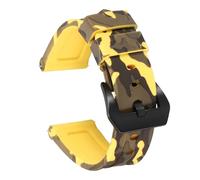 HARFINGTON Silicone Watch Bands 22mm Width Waterproof Quick Release Rubber Watch Bands with Black Buckle for Men Women, Camo Yellow