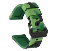 HARFINGTON Silicone Watch Bands 22mm Width Waterproof Quick Release Rubber Watch Bands with Black Buckle for Men Women, Camo Drak Green