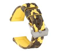 HARFINGTON Silicone Watch Bands 22mm Width Waterproof Quick Release Rubber Watch Bands with Silver Buckle for Men Women, Camo Yellow