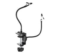 HARFINGTON Soldering Helping Hands, Third Hand Solder Tool Clamp Stand with Flexible Arms 2 Rotatable Alligator Clip for PCB Electronics Repair Assembly Hobby Welding, Black 10"