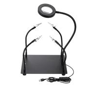 HARFINGTON Soldering Helping Hands, Third Hand Solder Tool with 6X Magnifying Glass, 4 Rotatable Alligator Clips and Magnetic Base Stand for PCB Electronics Repair Assembly