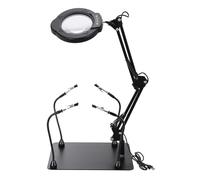 HARFINGTON Soldering Helping Hands, Third Hand Solder Tool with Magnifying Glass, 4 Rotatable Alligator Clips and Magnetic Base Stand for PCB Electronics Repair Assembly