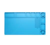 HARFINGTON Soldering Mat 15"x8.3" Silicone Magnetic Soldering Repair Mat Heat Resistant Electronics Work Mat for BGA Soldering Gun Workbench CellPhone Computer Electronics Repair, Blue
