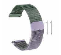 HARFINGTON Stainless Steel Mesh Watch Band 20mm Quick Release Metal Replacement Adjustable Watch Strap with Magnetic Buckle for Men Women, Green Purple