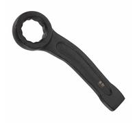 HARFINGTON Striking Wrench 30mm 45# Steel Spraying 6-Point Flat Strike Wrench Slogging Ring Spanner Bend Handle Box End Striking Tool for Automotive Repair Furniture Assembly, Black