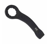 HARFINGTON Striking Wrench 38mm 45# Steel Spraying 6-Point Flat Strike Wrench Slogging Ring Spanner Bend Handle Box End Striking Tool for Automotive Repair Furniture Assembly, Black