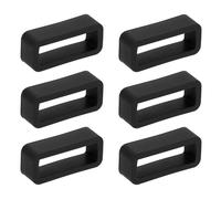 HARFINGTON Watch Band Loops Silicone Watch Band Keeper Replacement Watch Strap Holder Retainer Wristwatch Strap, Black, 16mm, Modern