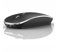 Harfoowo Rechargeable Bluetooth Mouse, Black, 450mAh Battery, 3 DPI Levels, Skin-Friendly, 10-Minute Power Saving