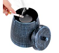 Hargtar Outdoor Ashtrays for Patio with Lid, Ash Trays with Covers, Ashtray Odorless, Ash Tray Sets for Cigarettes, Outside Covered Stainless Steel Iron Windproof Tabletop