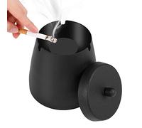 Hargtar Outdoor Ashtrays with Lid, Ash Trays with Covers, Odorless, Stainless Steel Iron Windproof Tabletop
