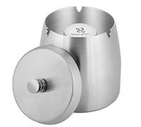 HARGTAR Smokeless Ashtrays For Cigarettes Indoor, Ash Tray Sets Cigarettes Outdoor Ashtrays for Patio Windproof Cute Vintage Home Fancy Stainless Steel Metal Outside Ashtray With Lid, Small