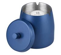 HARGTAR Smokeless Ashtrays for Cigarettes Indoor Outdoor Ash Tray Sets for Cigarettes Outdoor Windproof Cute Home Outside Metal Ashtrays with Lid for Patio, Blue, Medium