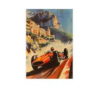 HARGZY Vintages Plakat Des Monaco Grandprix, F1-Plakat Canvas Poster Bedroom Decor Landscape Office Room Decor Gift 24x36inch(60x90cm)