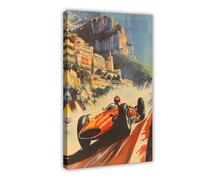 HARGZY Vintages Plakat Des Monaco Grandprix, F1-Plakat Canvas Poster Bedroom Decor Landscape Office Room Decor Gift 08x12inch(20x30cm)