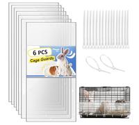 Harhana Cage-Guard, 6 Packs Clear Transparent Pet Cage Protector, Chew-Proof Barrier for Hamster, Rabbit, Bird Cages, DIY Customizable Edge Cover to Protect Wires & Prevent Mess