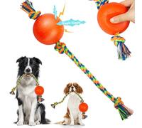 Harhana Rope Toys With Squeaky Ball - Tug of War Toy for Small, Medium Dogs - Durable Rubber, Interactive Fetch Toys for Boredom