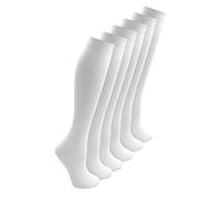 Hari Deals Kids Girls Plain Knee High School Cotton Rich Socks 6 Pairs White 9-12
