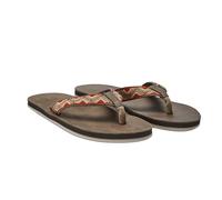 Hari Mari Fields Camino Ash - Men’s Premium Leather Flip Flops - Sandals with Memory Foam-Lined Straps and Firm Arch Support - Shoes for Men, Ash, 11.5 UK
