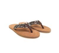 Hari Mari- Scouts- Men’s Nubuck Leather Flip Flops With Nylon Webbing Strap- No Break Ins, Firm Arch Support, and Beveled Edge to Reduce Tripping, Woodland Camo, 12.5 UK