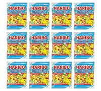 HARIBO Balla Bites Fruit Flavour Gummy Candy, Assorted Fruit Flavours with Soft Fondant Centre, 140g (Pack of 12)