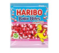 HARIBO Balla Bites Strawberry 140g Sharebag - Chewy Fruit Flavour Candy Sweets - Soft Strawberry Bites