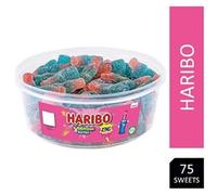 HARIBO Bubblegum Bottles Zng - 75 Pieces of Fruity Gummy Sweets - 638g Tub