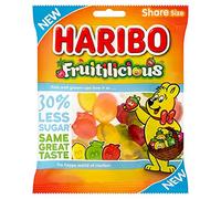 Haribo Fruitilicious Sweets, Sugar Reduced Fruit Flavour Gums, 120g, Pack of 12