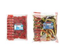 HARIBO Giant Strawbs 3kg bulk bag vegetarian sweets & Yellow Belly Giant Snakes, Yellow Bellies Bulk Sweets, 3kg