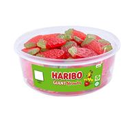 HARIBO Giant Strawbs - 75 Pieces of Fruity Gummy Strawberries - Sweets Tub