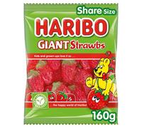 Haribo Giant Strawbs Bags - Pack Of 12 x 160 G