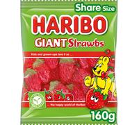 HARIBO Giant Strawbs - Fruity and Chewy Gummy Strawberries - 160g Share Size