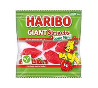 Haribo Giant Strawbs Gone Mini x 100 Mini Bags Vegetarian Strawberry Sweets, (1.6 kg)