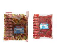 Haribo Gold Bears, Gummy Bear Sweets, Bulk Bag 3 kg & Giant Strawbs 3kg bulk bag vegetarian sweets, (Pack of 1)