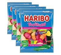 HARIBO Halal Tropifrutti 100g Pocketsize - Fruit Flavour Gums - Halal Gummy Sugar Candy Sweets (Pack of 4)