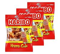 Haribo Happy Cola, 3 Piece Package, Gummy Bears, Wine Gums, Sweets, Bag, Pouch